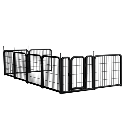 8-Panel Dog Fence - 24" Portable Indoor/Outdoor Pet Pen