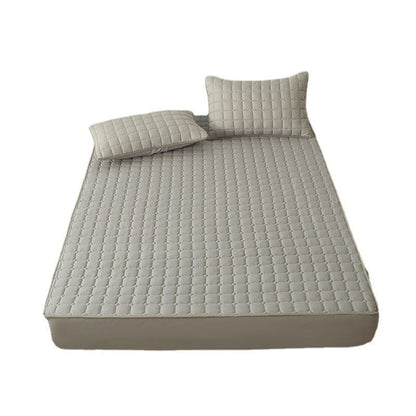 Waterproof Bed Linen with Elastic Bands Fitted Sheet Home Winter Solid Color Mattress Cover eprolo