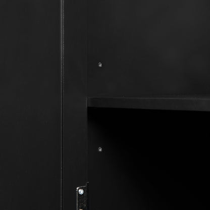 Tall Storage Cabinet with Two Drawers for Bathroom/Office, Black eprolo