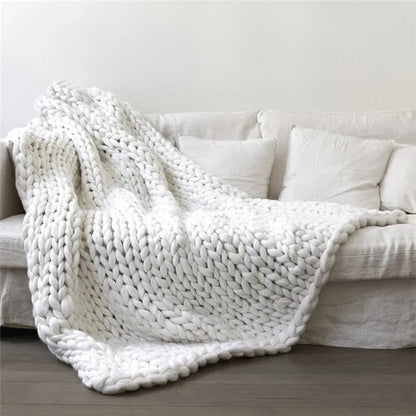 Chunky Knitted Blanket – Cozy Luxury for Every Season - Shello's Creative Boutique