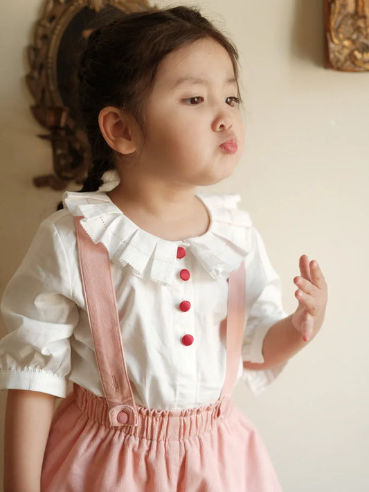 Children Clothing Girls Spring Dress New Set Medium Sleeve Shirt Girls Shorts Kids Sweet Pair Two Piece Set - Shello's Creative Boutique