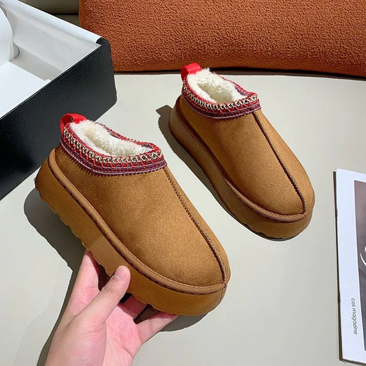 New Winter Retro Women Snow Warm Loafers Boots Shoes Woman Lady Female Flat Bottine Botas Boots Mujer Shoes - Shello's Creative Boutique