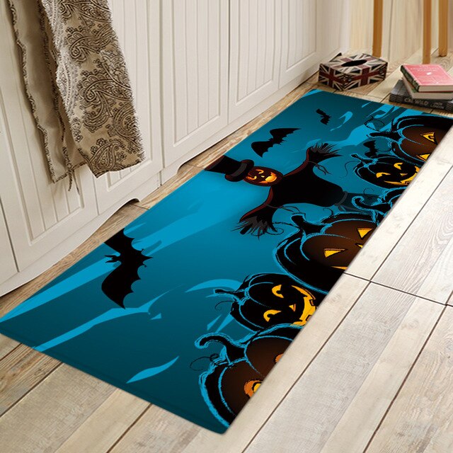 Halloween Party Series Printing Flannelized Floor Cushions Door Bathroom Mat Set Household Bathroom Rug Set Bathroom Carpet Shello Creative Boutique