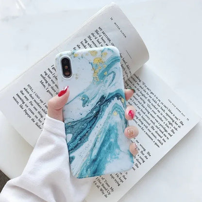 Glitter Marble Case For iphone 7 XR XS MAX Case Soft TPU Back Cover For iphone 6 6S 7 8 Plus iphone X XR Case Cover Phone Case - Shello's Creative Boutique