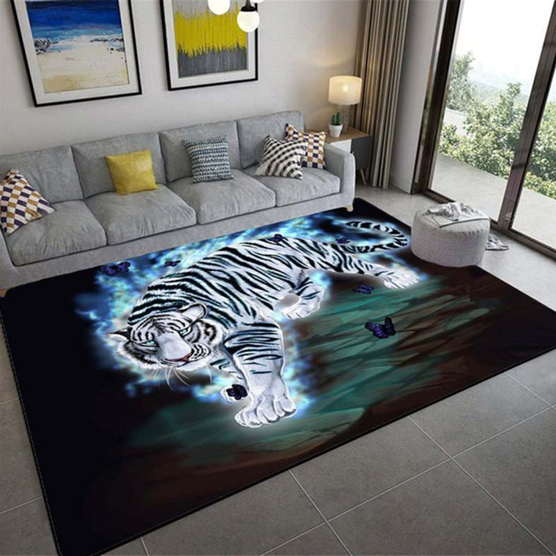 3D Three-Dimensional Animal Tiger Carpet - Realistic Living Room Floor Mat - Coffee Table Sofa Rug