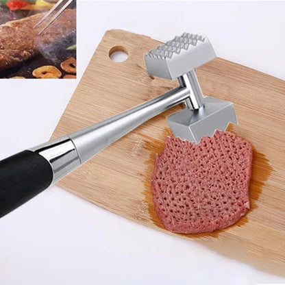 American-Style Stainless Steel Meat Tenderizer – Dual-Sided Steak Hammer - Shello's Creative Boutique