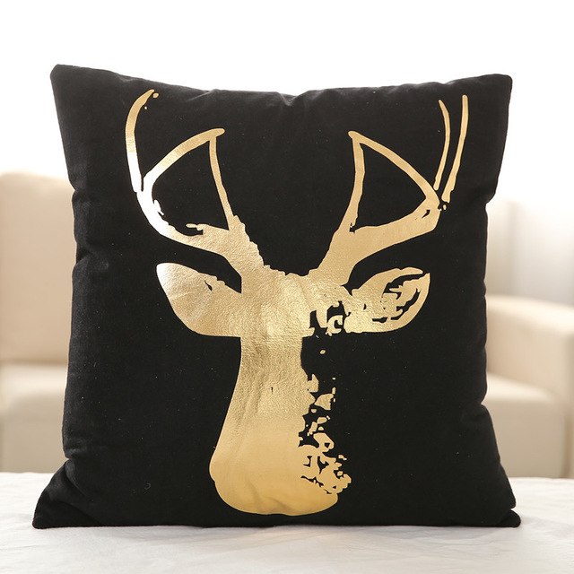 Luxurious Gold Foil Velvet Pillow Cover - Elegant 45x45cm Cushion