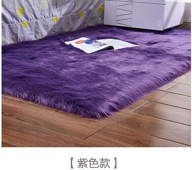 Artificial Wool Carpet Rectangle/Square garnish Faux Mat Seat Pad Plain Skin Fur Plain Fluffy Area Rugs Washable Home Textile - Shello's Creative Boutique