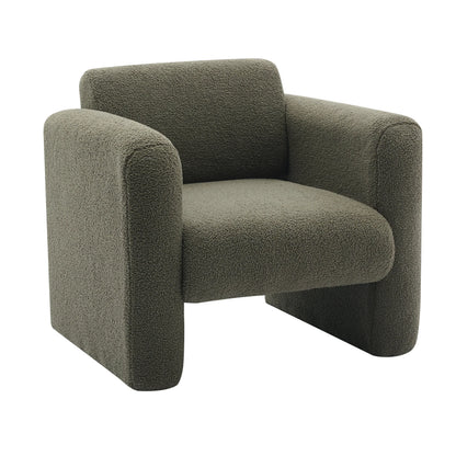 Modern style chair with Sheepskin Sherpa fabric soft cushion, armchair, soft with backrest and pillow - Shello's Creative Boutique