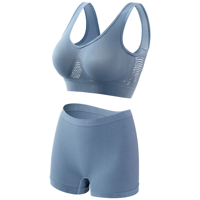 Large chest, small gathering, plus size lingerie for women weighing 200 pounds, seamless sports bra set eprolo