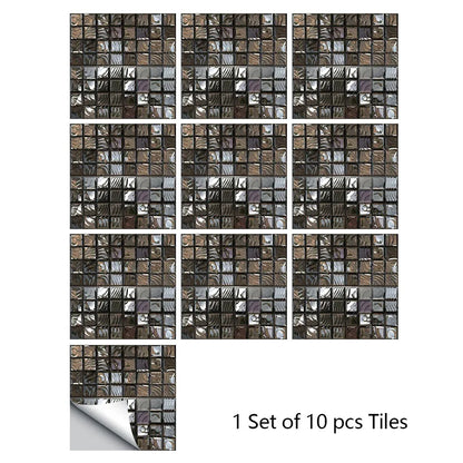 10 Piece Set Of Datura Mosaic Small Flower Imitation Ceramic Tile Wall Sticker - Shello's Creative Boutique