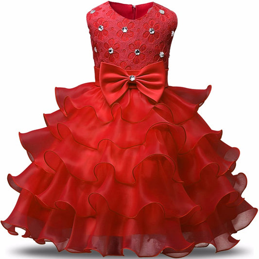 Flower Girl Dress Formal 3-8 Years Floral Baby Girls Dresses Vestidos 9 Colors Wedding Party Children Clothes Birthday Clothing eprolo