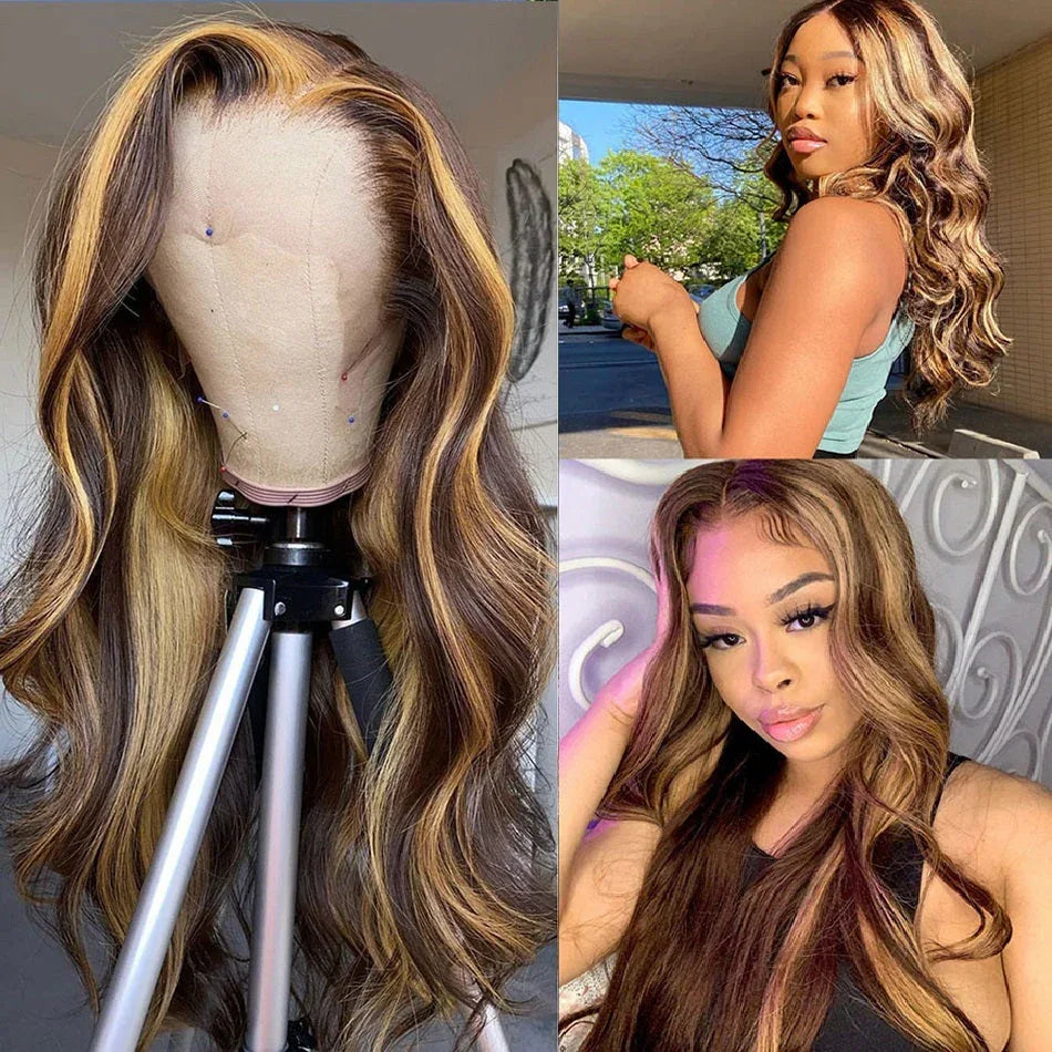 Highlight Ombre Lace Front Wig - 100% Human Hair - Shello's Creative Boutique