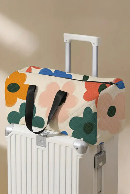 White Floral Quilted Tote Bag - Shello's Creative Boutique