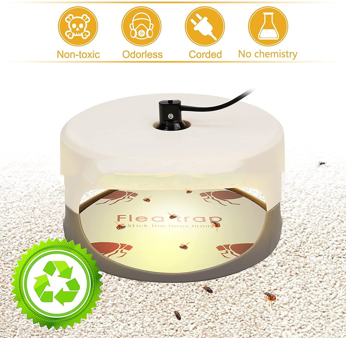Pesticide-Free Pet Flea Lamp - Safe Household Flea Trap