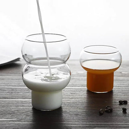 Gourd Shaped High Borosilicate Glass Single Layer Cup Office Latte Cup Transparent Juice - Shello's Creative Boutique
