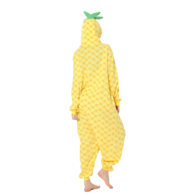 Pineapple cartoon one piece pajamas autumn and winter fleece thickened warm home clothing cute men and women Halloween Shello Creative Boutique