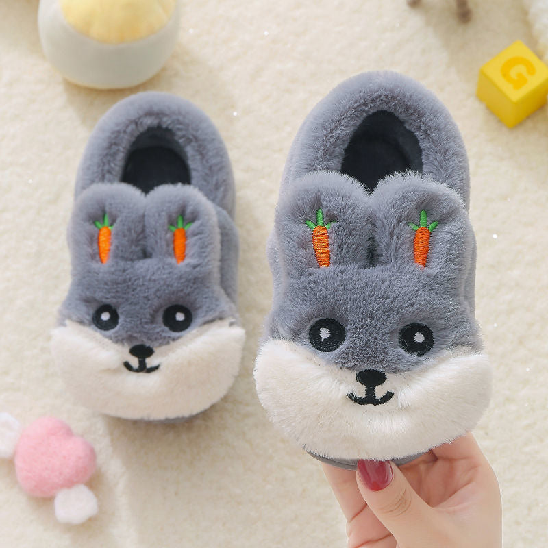Kids Cotton Slides Autumn Winter Indoor Non-slip Cute Rabbit Non-slip Kids Shoes Home Slippers Fashion Baby Boys Girls Slippers eprolo