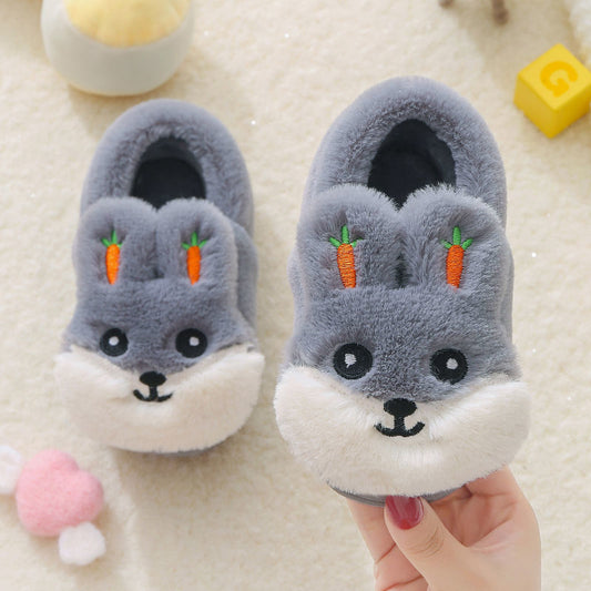 Kids Cotton Slides Autumn Winter Indoor Non-slip Cute Rabbit Non-slip Kids Shoes Home Slippers Fashion Baby Boys Girls Slippers eprolo