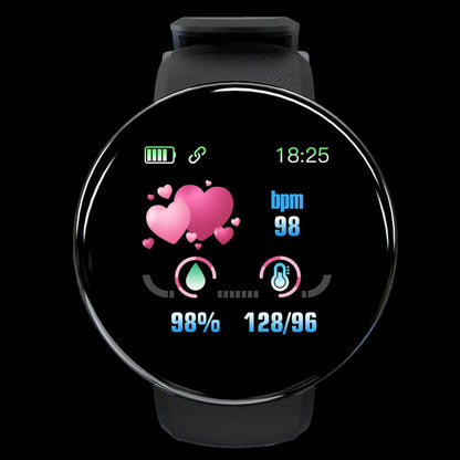 D18 Smart Bracelet Color Round Screen Heart Rate Blood Pressure Sleep Monitoring Pedometer Sports Encyclopedia Star Smart Watch - Shello's Creative Boutique