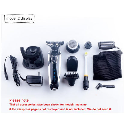 Kemei 7 in 1 Men's 3D Electric Shaver 3 in 1 Beard Trimmer Rechargeable Razor for Men Shaving eprolo