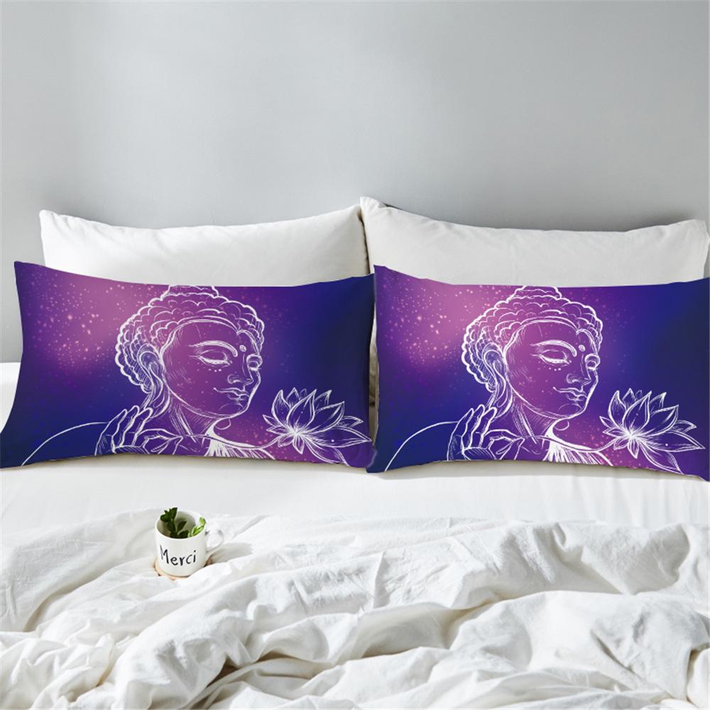Bedding  Pillowcase Deep purple Buddha 3D Print Pillow Case Pillow Bedding