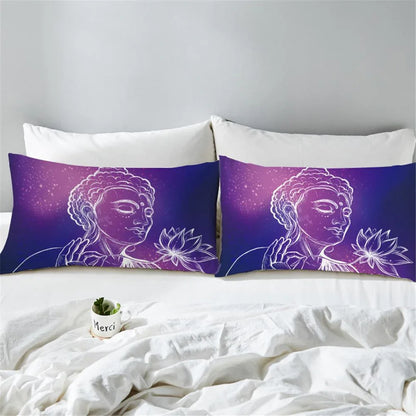 Bedding Pillowcase Deep purple Buddha 3D Print Pillow Case Pillow Bedding - Shello's Creative Boutique
