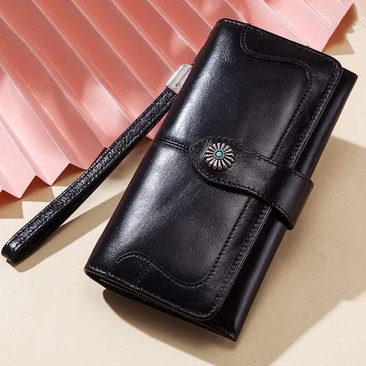 Clutch Bag RFID Anti-Magnetic Anti-Theft Brush Ladies Long Wallet Mobile Phone Bag Leather Wallet Coin Pocket eprolo