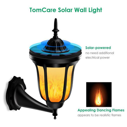  Solar Lamp 96 LEDs Waterproof IP65 Outdoor Flickering Flames Torch Wall Light Decor Warm White