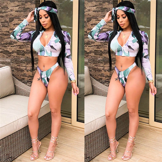 Bikini Push up Padded Zipper Crop Top Swimsuit Bathing Swimsuit  Swimming Suit For Women Two Piece Suits eprolo