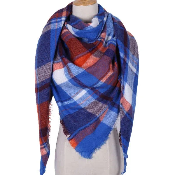 Winter Triangle Scarf For Women Brand Designer Shawl Cashmere Plaid Scarves Blanket Wholesale Drops - Shello's Creative Boutique