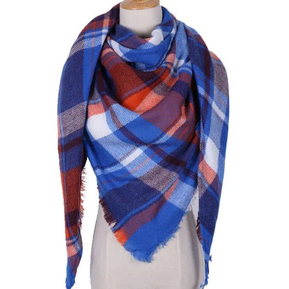 Winter Triangle Scarf For Women Brand Designer Shawl Cashmere Plaid Scarves Blanket Wholesale Drops - Shello's Creative Boutique