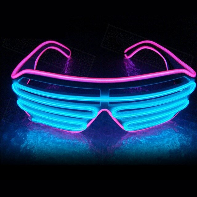 Double-colored Neon Luminous Glasses Flashing Eyeglass Party Wire LED Light Glasses Halloween Fluorescent Glowing Glasses Party eprolo