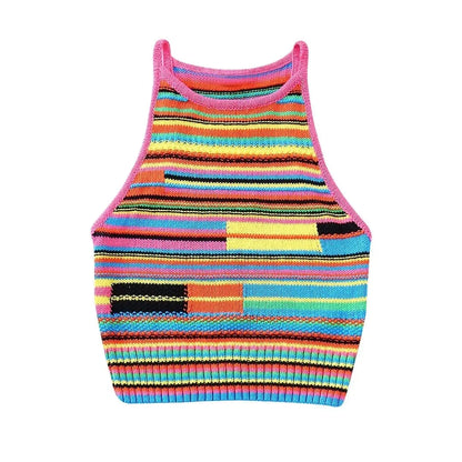 Knitted Vest & Shorts 2-Piece Set - Summer Colour Matching Outfit - Shello's Creative Boutique