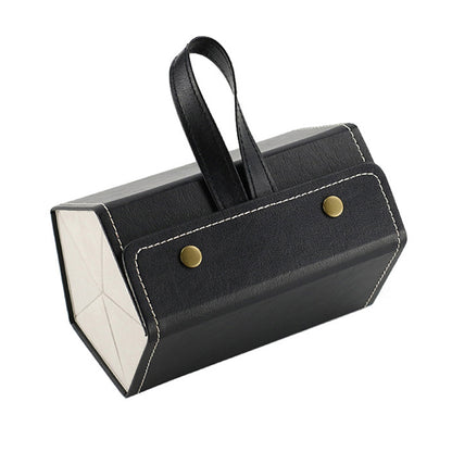 Premium Leather Glasses Storage Case - Elegant Organizer for 2-6 Sunglasses