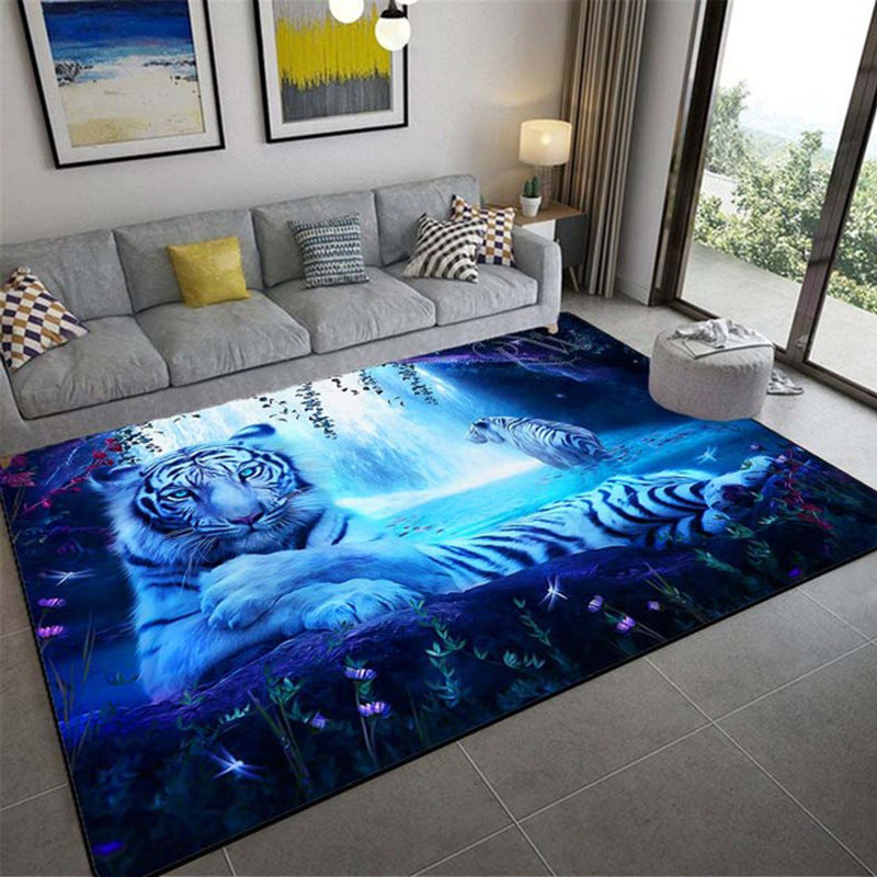 3D Three-Dimensional Animal Tiger Carpet - Realistic Living Room Floor Mat - Coffee Table Sofa Rug
