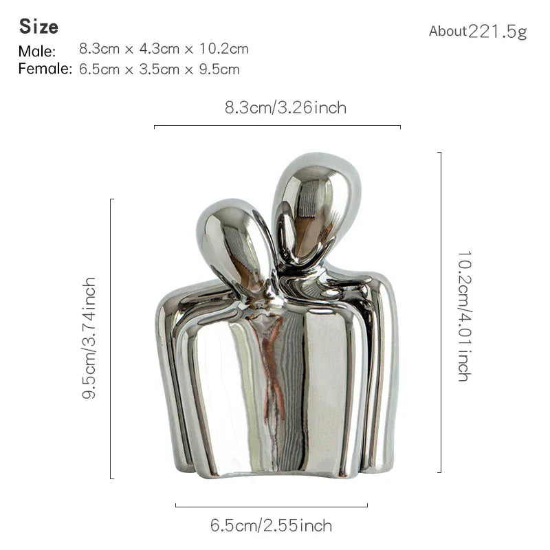 Creative Couple Figure Decoration – Romantic Sculpture for Home & Newlywed Décor - Shello's Creative Boutique