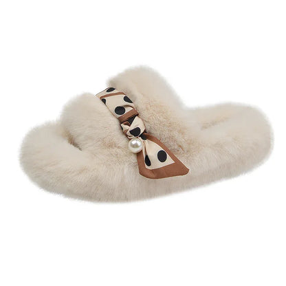 Net Red Plush Slippers – Cozy, Stylish & Perfect for Autumn & Winter - Shello's Creative Boutique