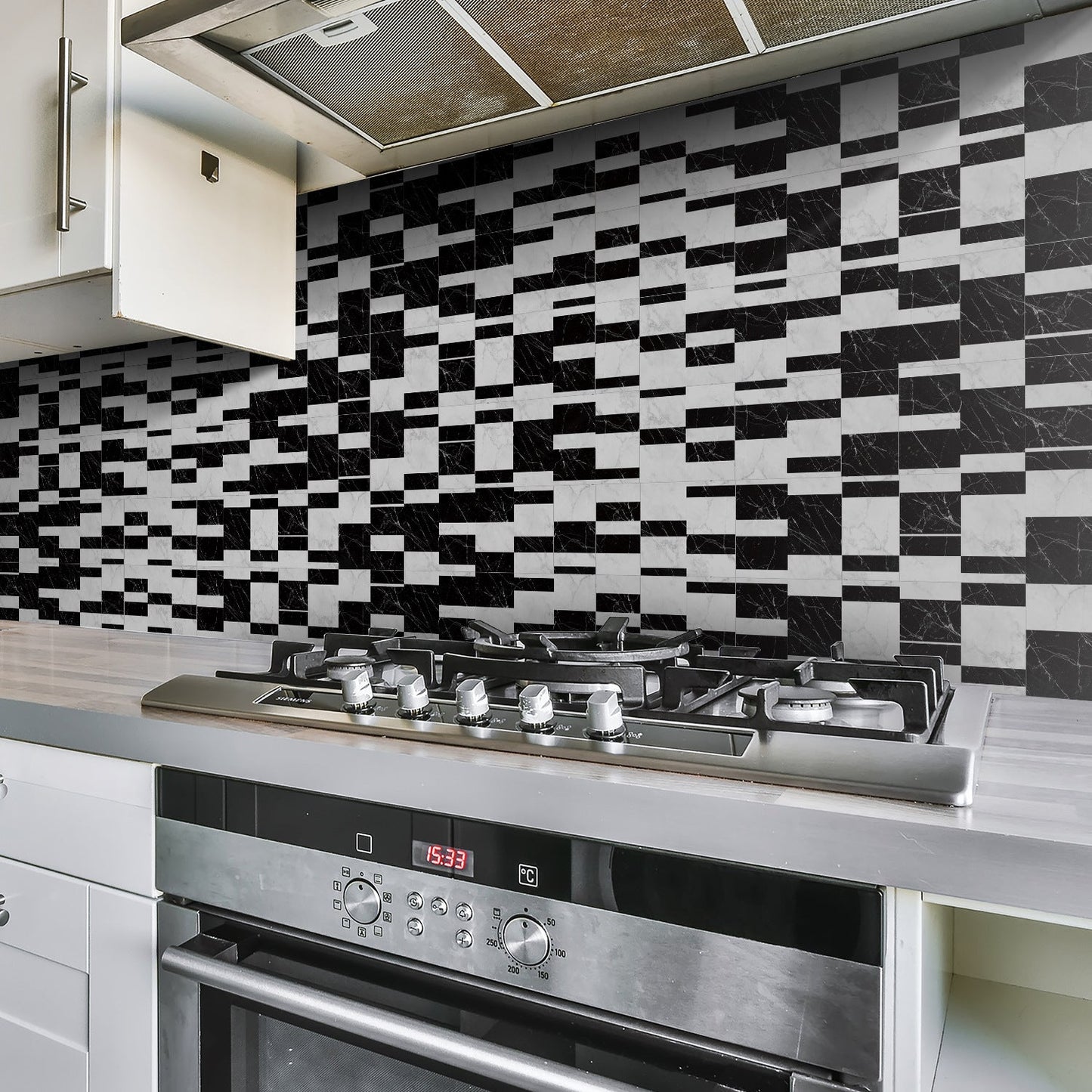 Funlife City Lights Thickened Brick Stickers Mosaic Marble Kitchen Background Wall Tile Stickers eprolo