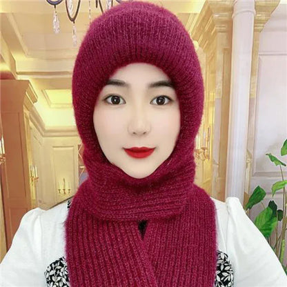 Hats Women's Autumn And Winter Hats Scarves One Piece Squirrel Fur Snow Hats Plush Wool Hats Plush Ear Protection Knitted Hats - Shello's Creative Boutique