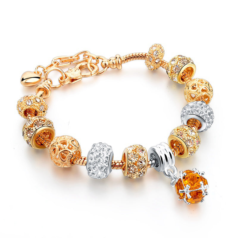 Szelam Luxury Crystal Heart Charm Bracelets & Bangles Gold Bracelets For Women Jewellery Pulseira Feminina Sbr160056 eprolo