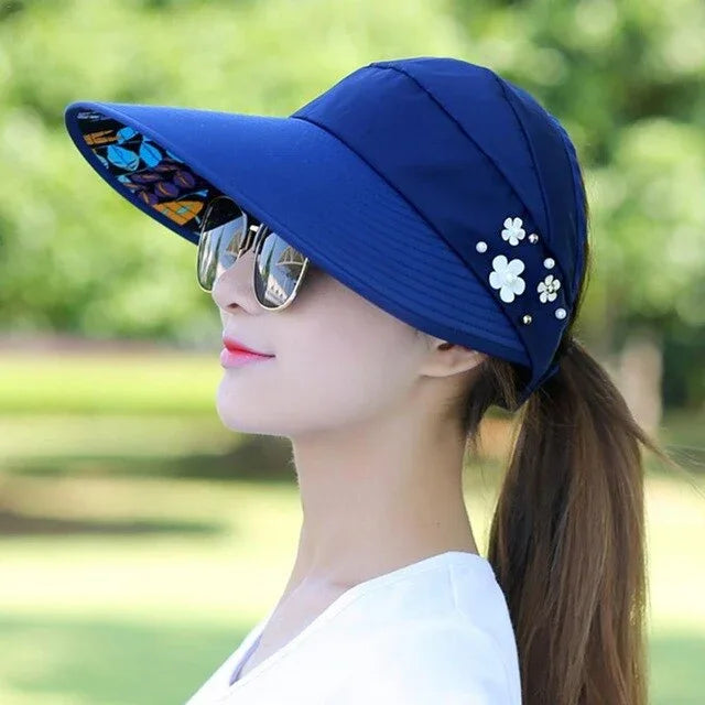 Women's Summer Casual All-match Ultraviolet-proof Korean Style Folded Sun Block Hat - Shello's Creative Boutique