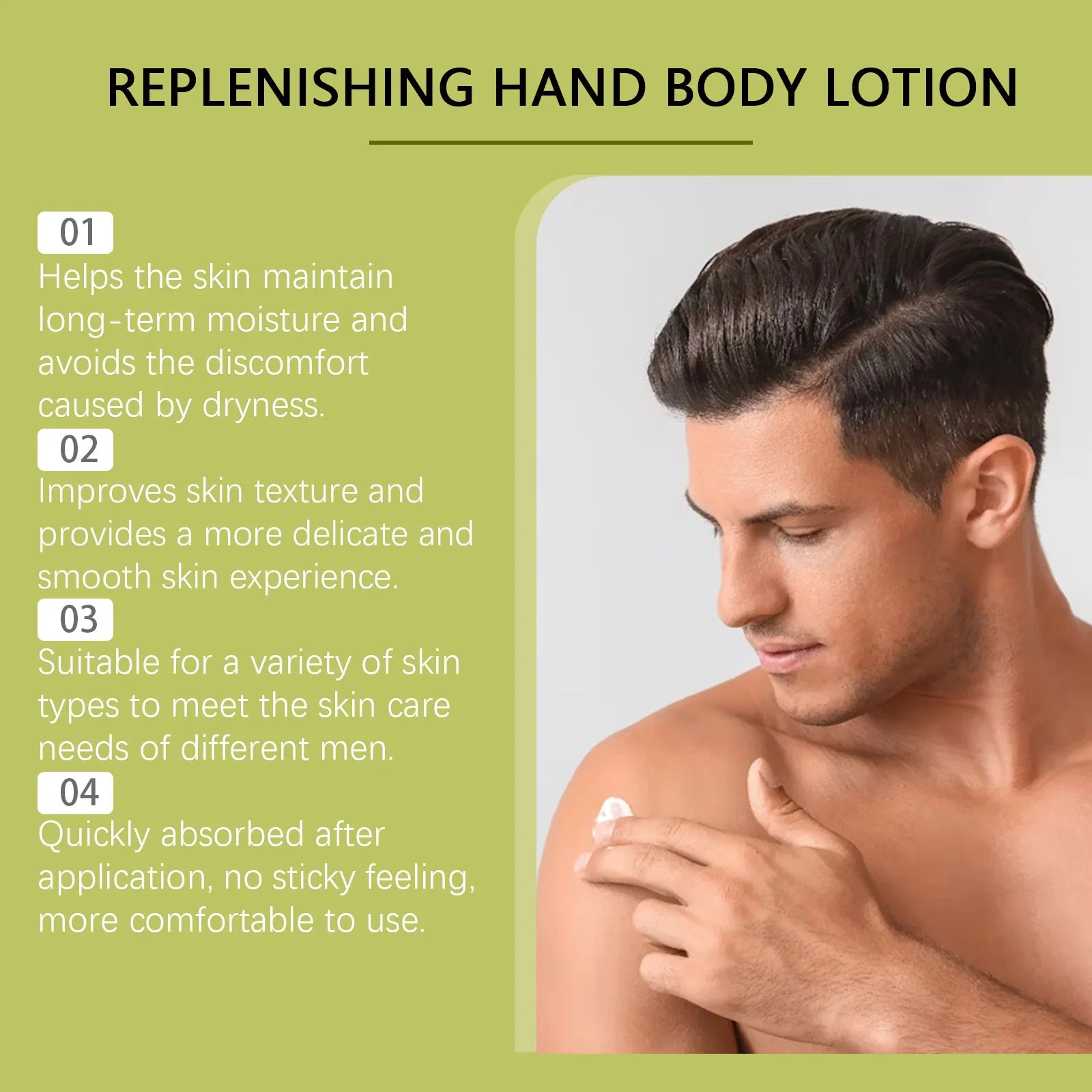 227G Shea Butter Men Body Lotion Deep Moisturizing Nourishing Improve Skin Smoothness Non-greasy Lasting Hydrating Body Cream - Shello's Creative Boutique