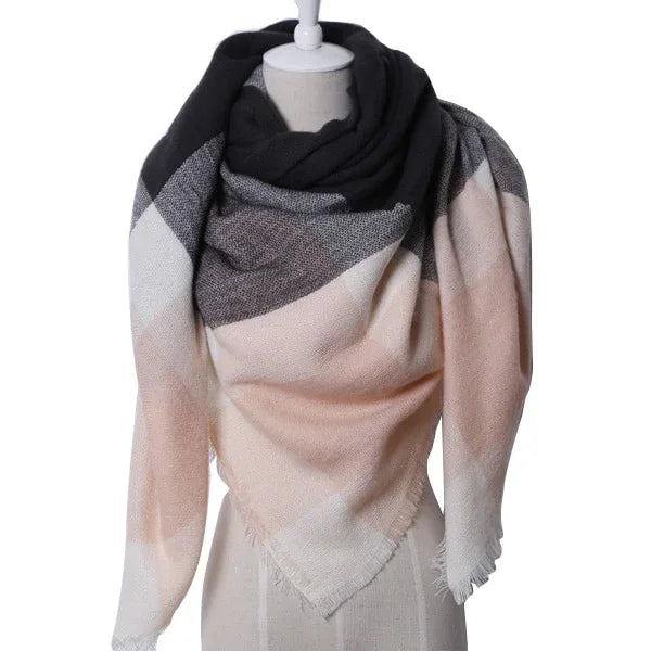Winter Triangle Scarf For Women Brand Designer Shawl Cashmere Plaid Scarves Blanket Wholesale Drops - Shello's Creative Boutique