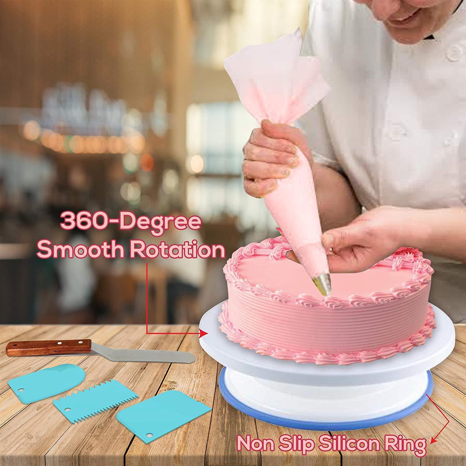 Numbered 73-Piece Set Of Cake Turntable, Non-Slip Turntable, Cake Flower Nozzle, Love Silicone Mold eprolo