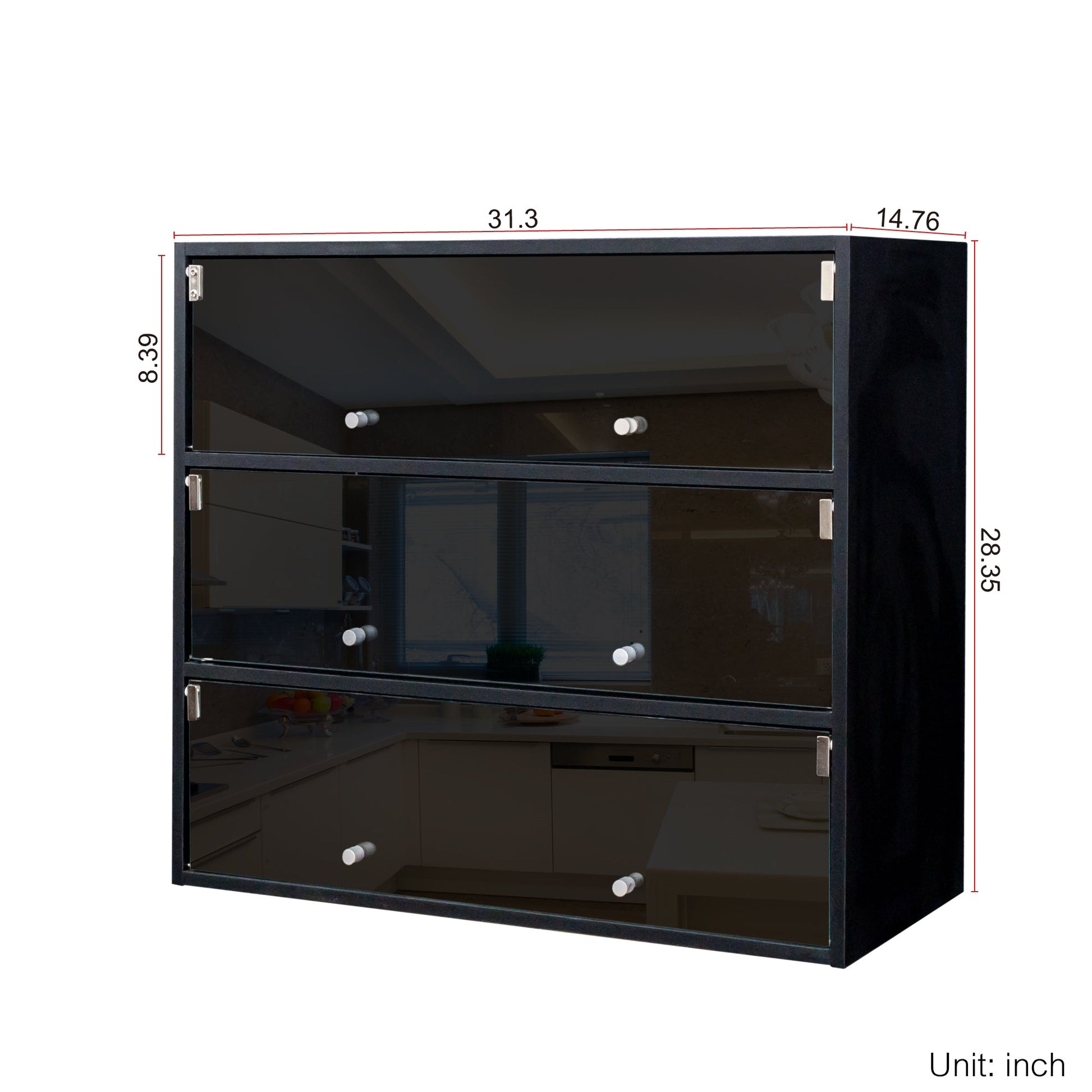 Black Glass Door Shoe Box Shoe Storage Cabinet With RGB Led Light eprolo