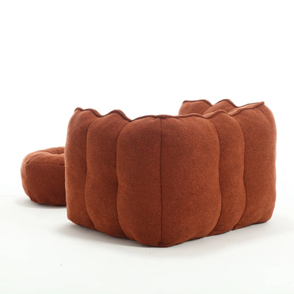 Soft Bean Bag Chair with High Resilient Foam with Footstool - Shello's Creative Boutique