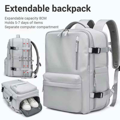 Waterproof Leather Laptop Backpack - 18 Inch Vintage Unisex School Bag for Men with USB Port - Shello's Creative Boutique