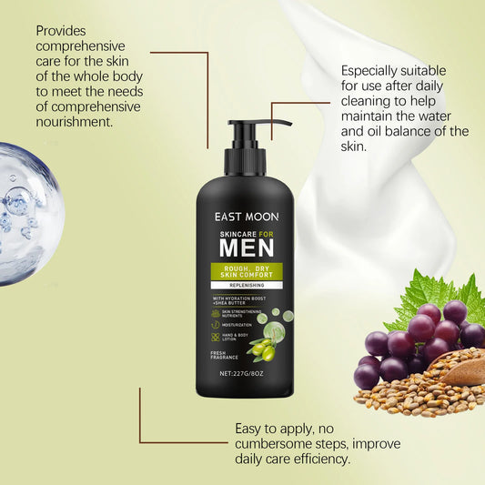 227G Shea Butter Men Body Lotion Deep Moisturizing Nourishing Improve Skin Smoothness Non-greasy Lasting Hydrating Body Cream - Shello's Creative Boutique