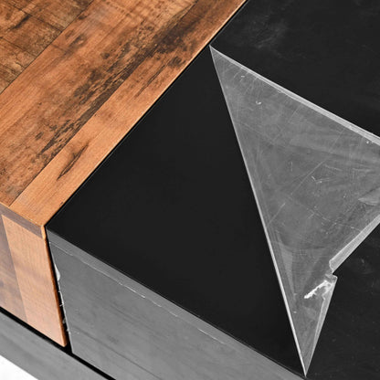 Modern High Gloss Coffee Table - 80cm Square with Sliding Top & Hidden Storage (Black) - Shello's Creative Boutique